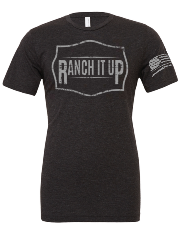 FRONT Charcoal Black Triblend - Ranch It Up Bella Canva Unisex