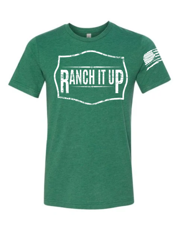 FRONT Grass Green Triblend - Ranch It Up Bella Canva Unisex