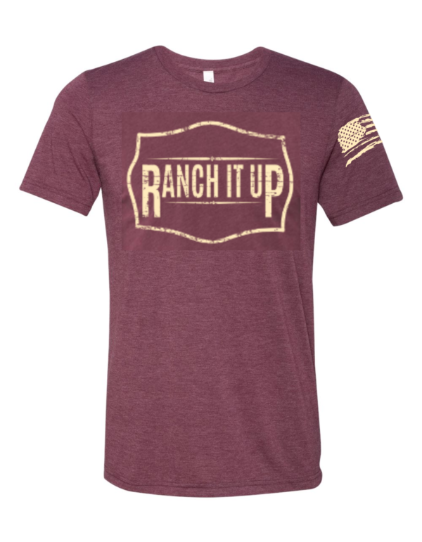 FRONT Maroon - Ranch It Up Bella Canva Triblend Unisex